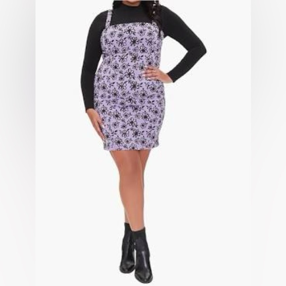 Forever 21 Purple Floral Backless Dress